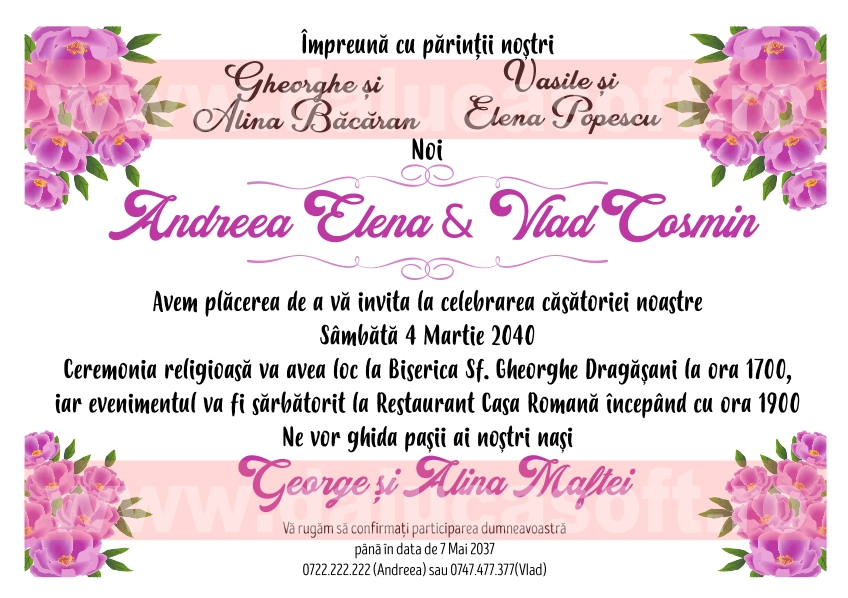 Invitații De Nuntă Drăgășani Daluca Soft